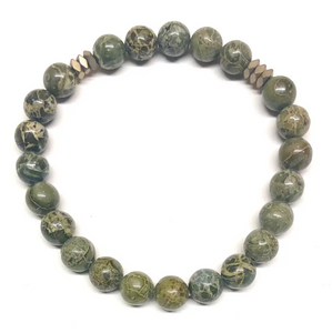 Grizzly- Men's Beaded Stone Bracelet